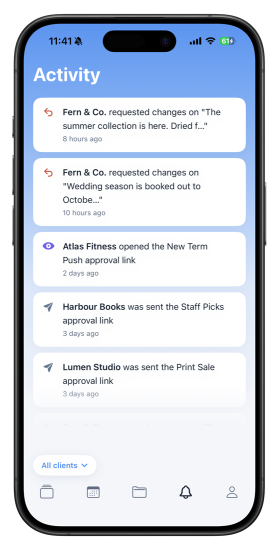 Doopl activity screen