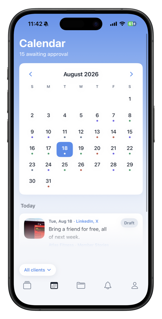 Doopl calendar screen