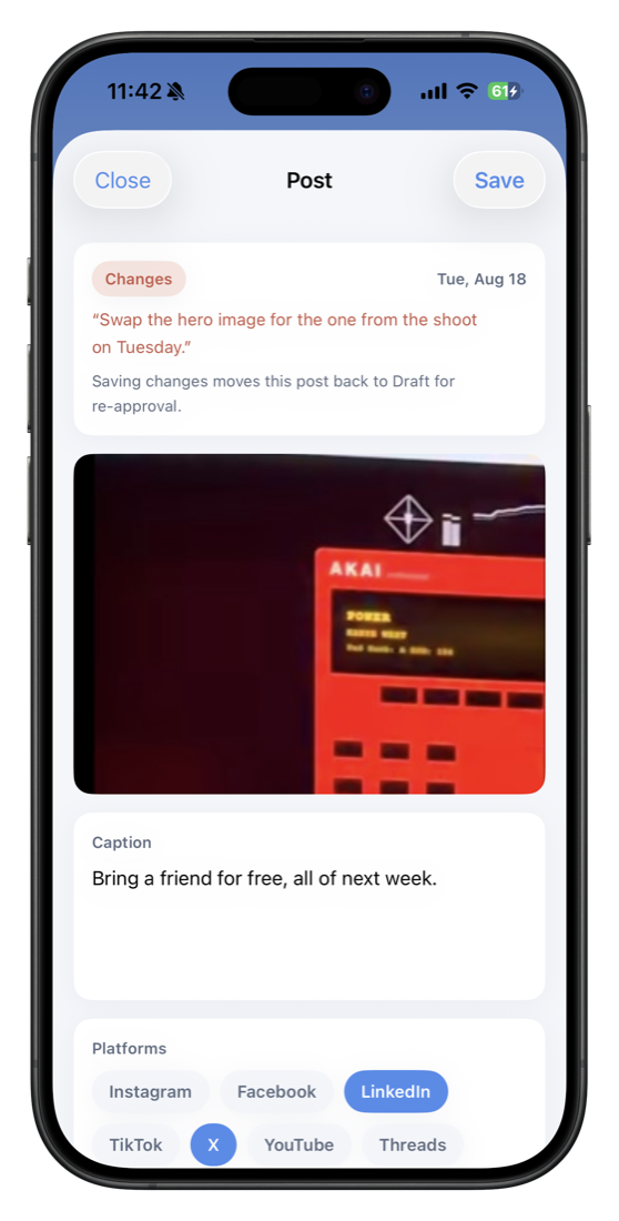 Doopl post feedback screen