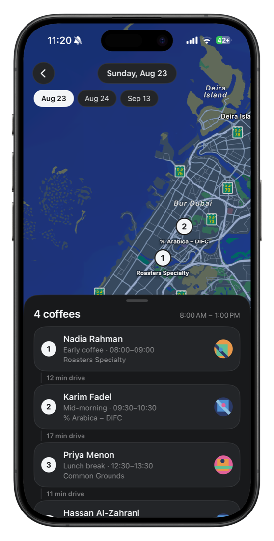 Kifak map screen