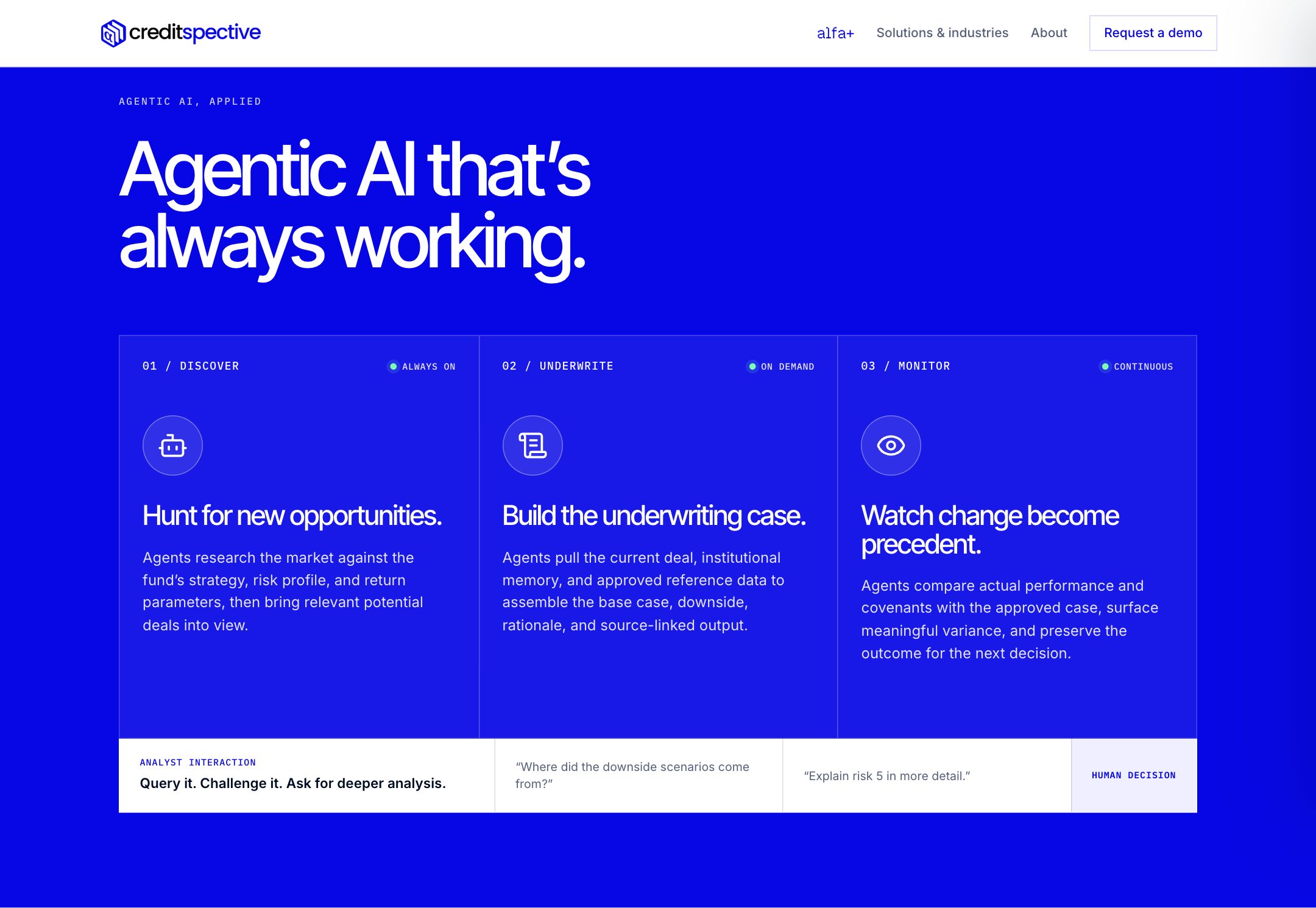 Agentic AI section on a blue ground